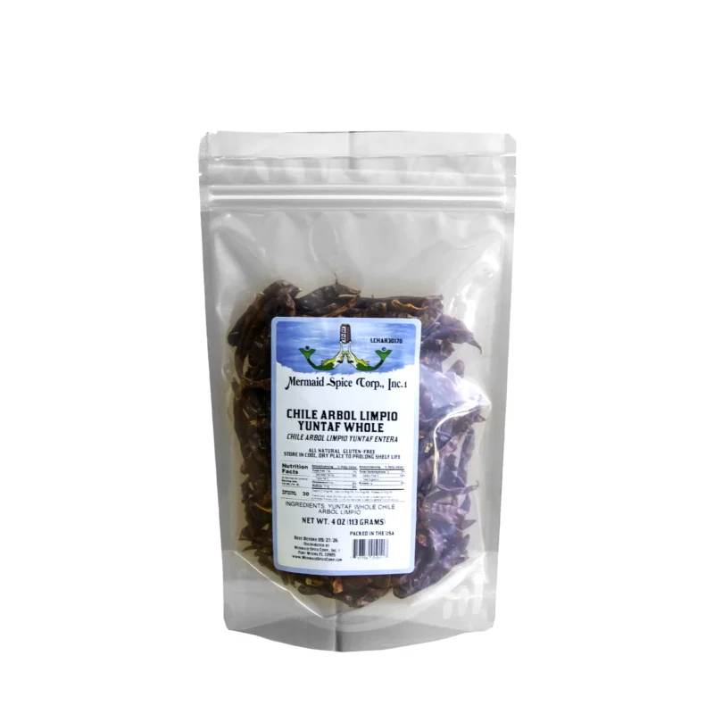 CHILE ARBOL LIMPIO (YUNTAF).. WHOLE  4 OZ