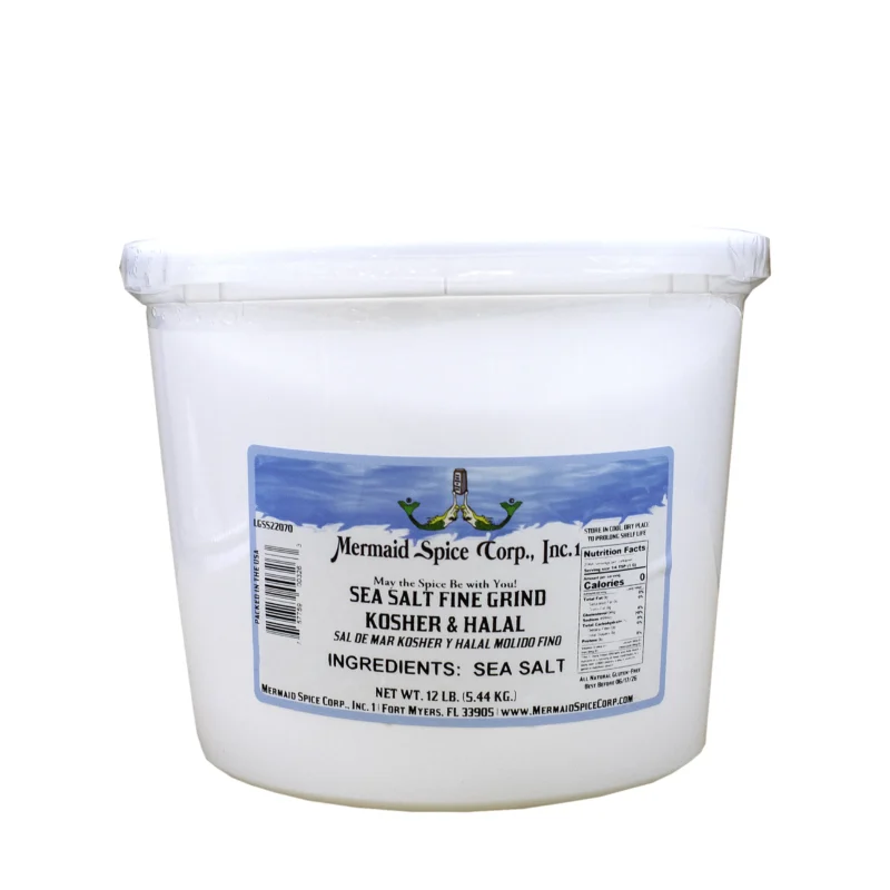 KOSHER & HALAL SEA SALT FINE GRIND 12 LB TUB