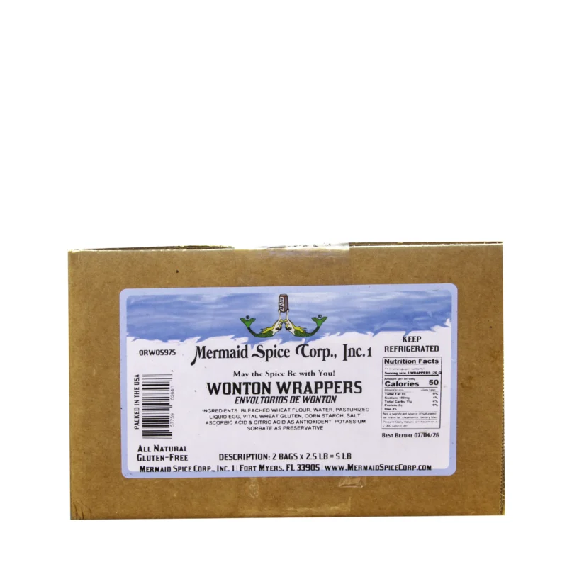 WONTON WRAPPERS( 2.5 LB x 2 = 5 LB BOX)..