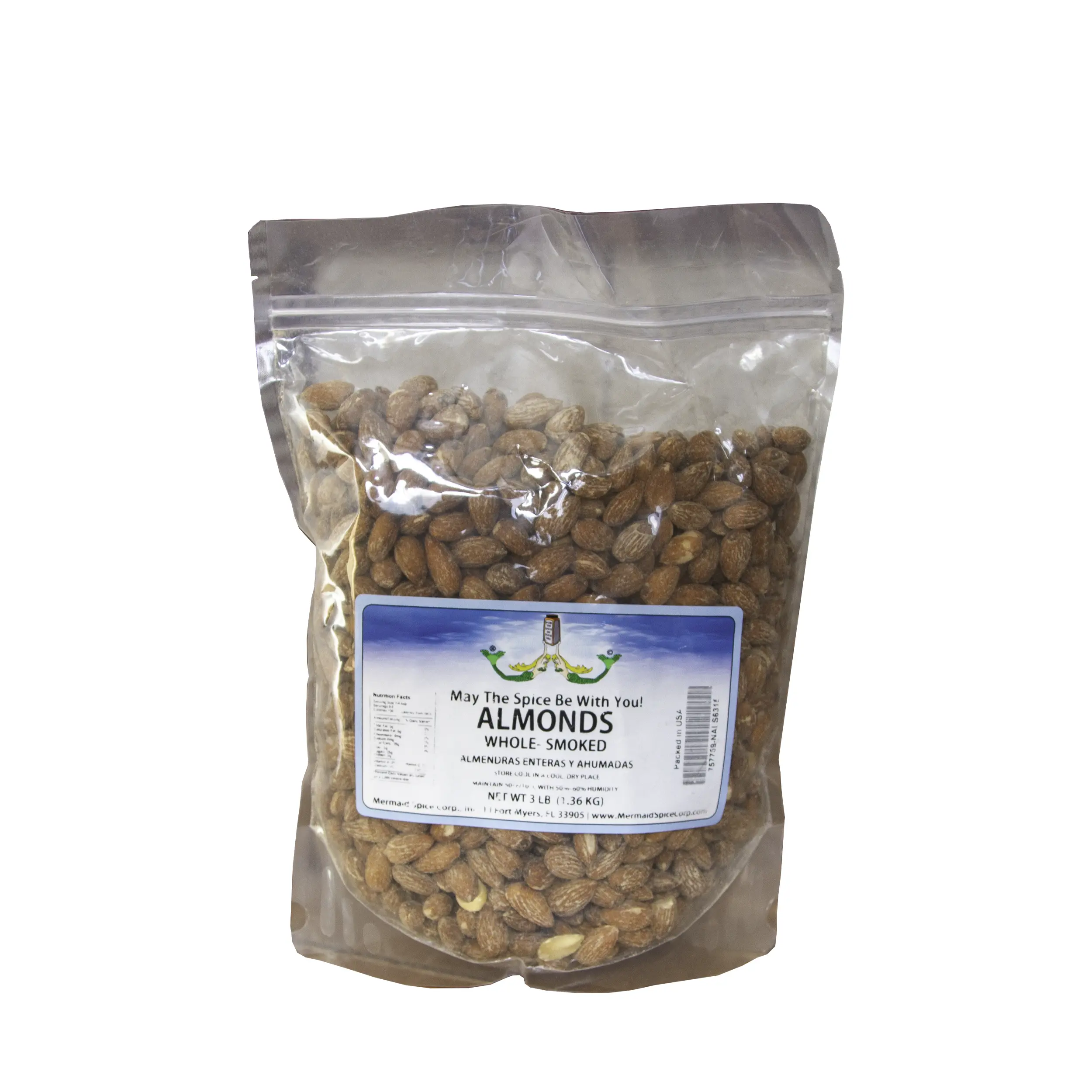 ALMONDS WHOLE (SMOKED) 3 LB